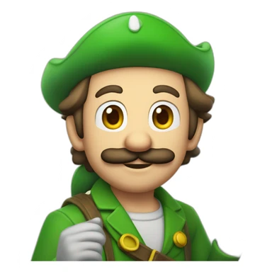 Luigi de cerca con un rifle sticker