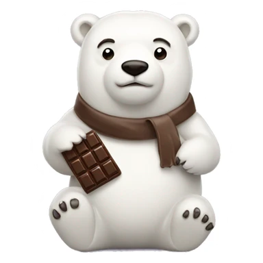 polar bear holding chocolate sticker