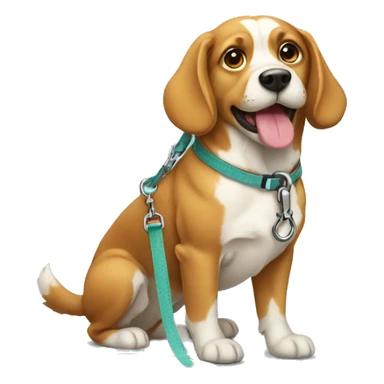 dog on a leash sticker