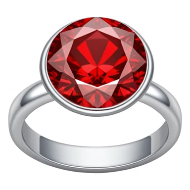 red ring marry red diamond metal prata sticker