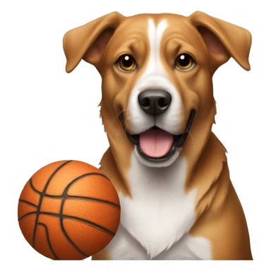 dog with basketball sticker