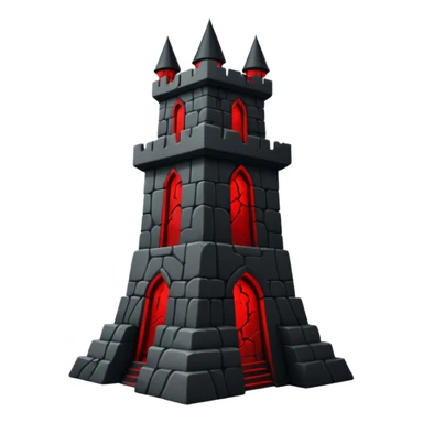 iOS sticker, dark fantasy tower, monochrome red, minimal sticker
