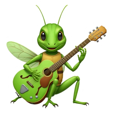 grasshopper playing guitar sticker