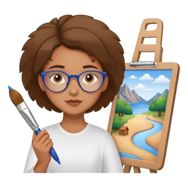 Person with paintbrush creating vision board with dreams and goals sticker