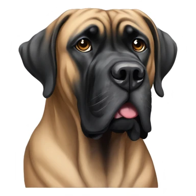 Black English mastiff, tan brindle sticker