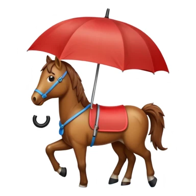 horse with umbrella sticker