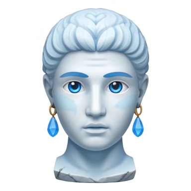 ancient greece marble sculpture head with a blue aura around the background of it sticker