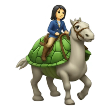 Cheval sur tortue sticker
