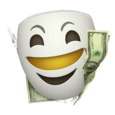 happy emoji playing casino money winning sticker