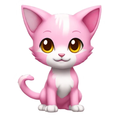 Pink Chibi Anthro Mew-Pokémon full body sticker