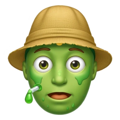 slimy green booger man wearing a hat sticker