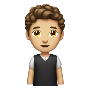brown haired boy in dress sticker