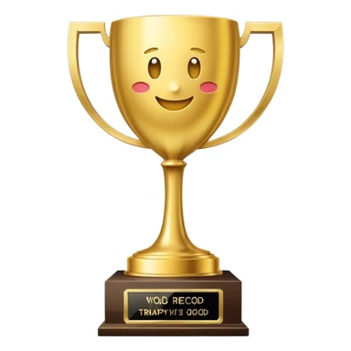 World record trophy that has a message emoji  sticker