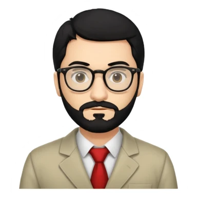Professor in the la casa de papel TV show, with black hair and beard sticker