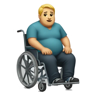 big fat person sitting in wheelchair  sticker