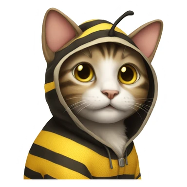 A cat in a bee costume  sticker