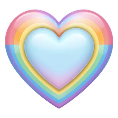 white heart with pastel rainbow fill sticker