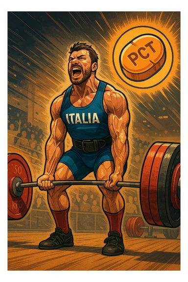Powerlifter in gara che fa record grazie alla sua "PCT" in italiano sticker