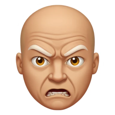 a portrait of angry bald man  sticker