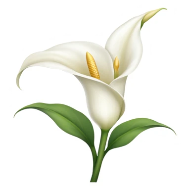White satin Calla sticker