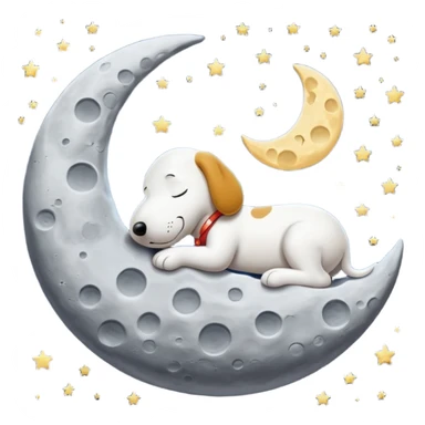 Snoopy sleeping in the moon sticker