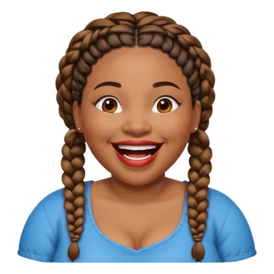 Plus size Black woman with braids laughing sticker