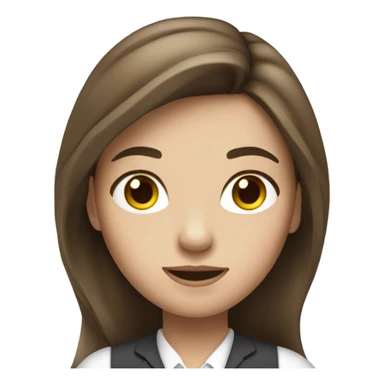 Long brown hair girl banker white skin sticker