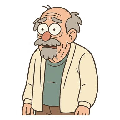 elderly white grandfather sticker