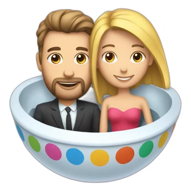 Un couple hétérosexuel sur une soucoupe volante sticker