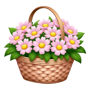basket of light pink flowers sticker