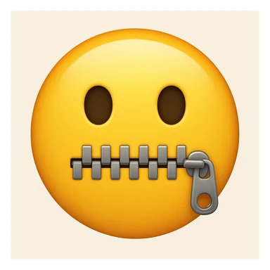 yellow face with zipper mouth sticker