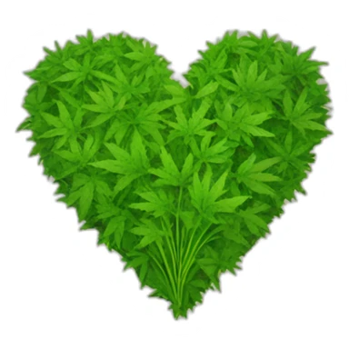 Weed heart sticker