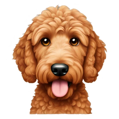 Red colored  goldendoodle  sticker