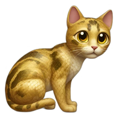 cat with snake skin sticker