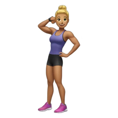 Gigached posing for fitness competition sticker