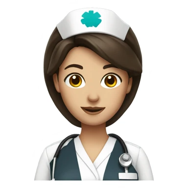 Brunette Nurse sticker
