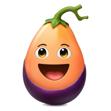 eggplant inside peach sticker