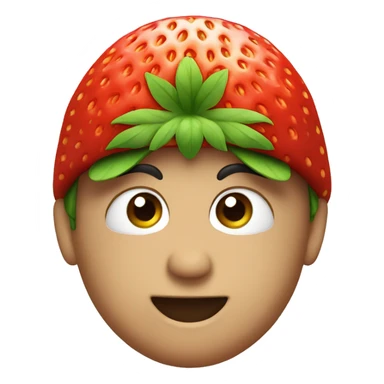  a strawberry wearing a cap sticker
