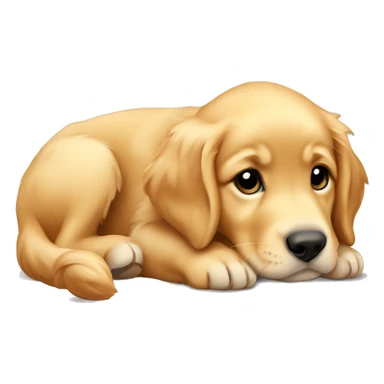 Golden retriever puppy laying sticker