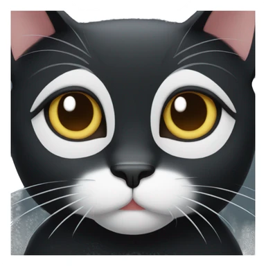 black cat with a white chin and white paws sticker