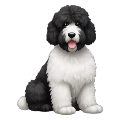 all-black-sheepadoodle-dog-no-white-fur-only-black-fur sticker