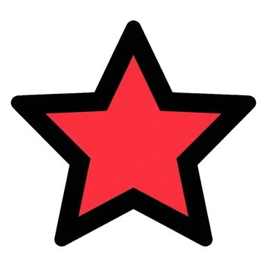 minimal red star logo, simple clean lines sticker