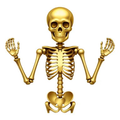 Skeleton made out of gold sticker