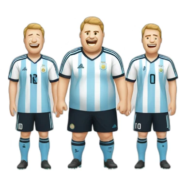 Laughing Tears white man. Obese. argentina soccer uniform. laughing tears sticker