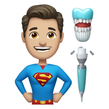 Superman as a dentist  sticker