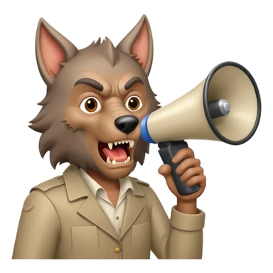 Old times werewolf film director with megaphone sticker