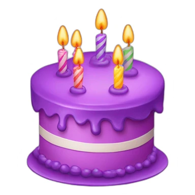 purple birthday cake sticker