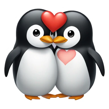 Penguin couple with a heart in the middle  sticker
