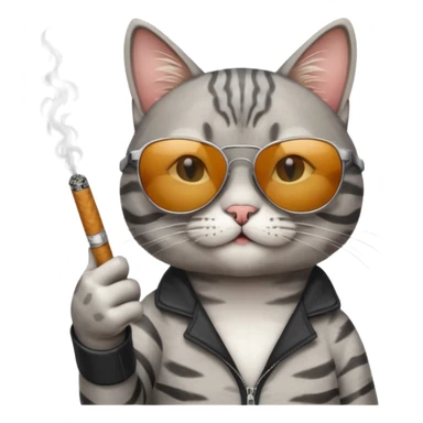 Cat, sunglasses, thumbs up, cigarette  sticker