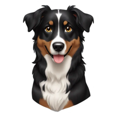 black dog mixed breed Australian Shepherd sticker